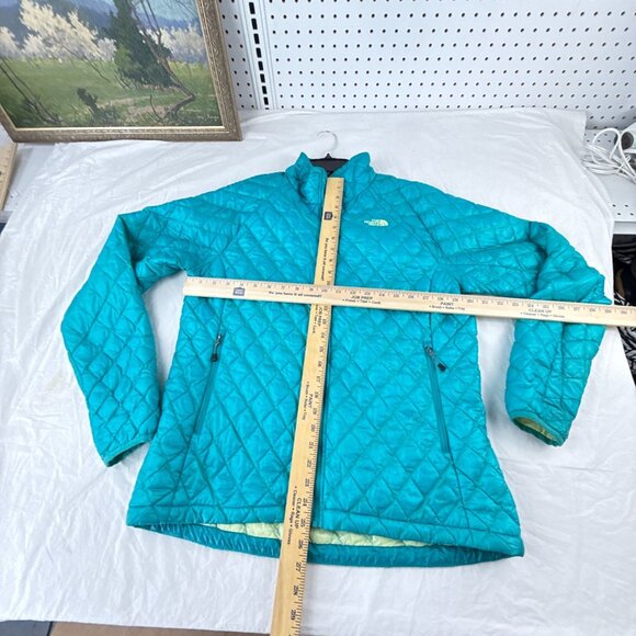 The North Face ThermoBall Eco Jacket Womens Large Teal Puffer Zip Winter Outdoor - Picture 8 of 8